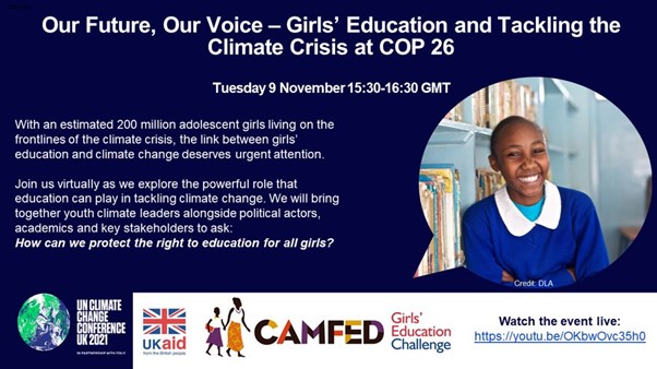 Our Future, Our Voice – Girls’ Education and Tackling the Climate Crisis at COP 26