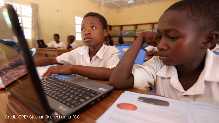 Boys in computer class. Gbimsi Junior High School, Savelugu, Northern Region Ghana, May 2016