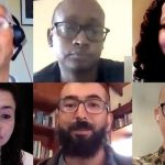 Faces of six participants in the online session