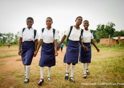 four girls walking to school in Zomba, Malawi