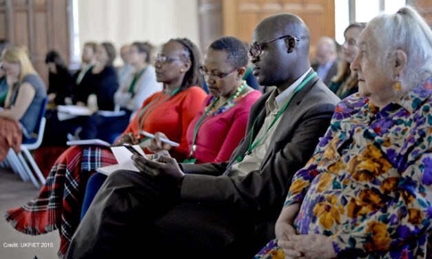 Lalage Bown sitting with other participants at UKFIET conference