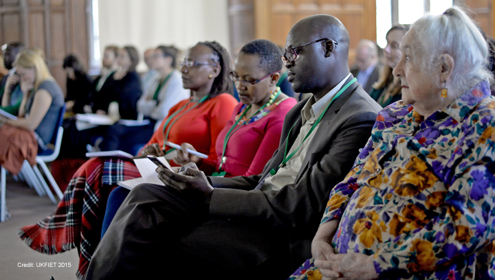 Lalage Bown sitting with other participants at UKFIET conference