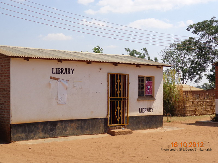 A rural poorly resourced school library building, Malawi.
