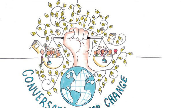 Conversations for Change Central image of graphic recording by Juli Dosad for event Nov 22