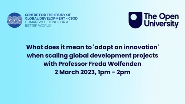 What does it mean to ‘adapt an innovation’ when scaling global development projects
