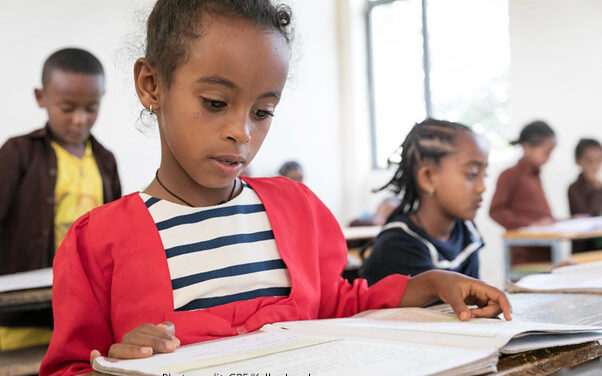 Students with their textbooks in the classroom, Felege Abay Elementary School, Bahar Dar, Ethiopia.