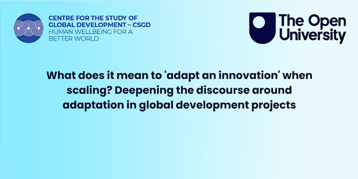 What does it mean to ‘adapt an innovation’ when scaling global development projects