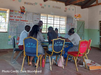 Teachers taking part in a teacher group meeting in Zambia.