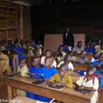 Primary school children in a classroom in Rwanda.