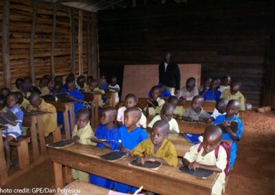 Primary school children in a classroom in Rwanda.