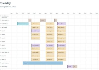 an outline schedule of sessions