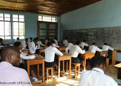 Students in a classroom at Busuubizi Teachers College, Uganda.