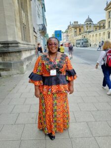 Jane Nebe outside the UKFIET Conference venue in Oxford