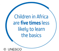 Children in Africa are FIVE TIMES less likely to learn the  basics