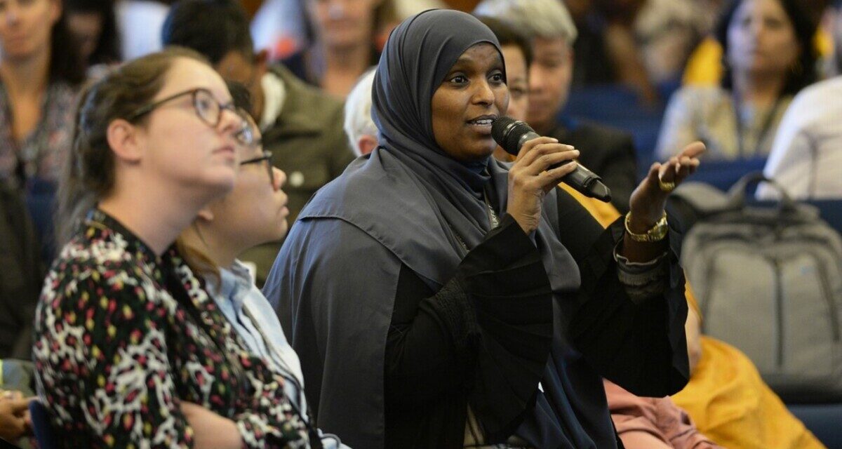 Suaad Abdulle asking a question during the UKFIET 2023 Conference in Oxford