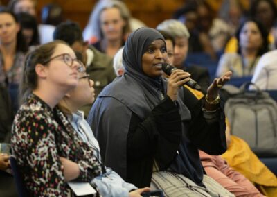 Suaad Abdulle asking a question during the UKFIET 2023 Conference in Oxford