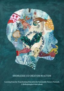 Report cover - Knowledge co-creation in action. Learning from the Transforming Education for Sustainable Futures Network. A Methodological Source book.
