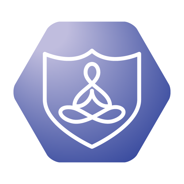 Icon for Learner safety and wellbeing theme at UKFIET Conference 2025. Blue background with white