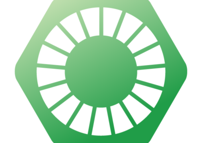 Icon for sustainable development goals theme at UKFIET Conference 2025. Green background with white version of SDG logo