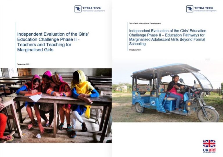 Collage of report covers on the GEC with Tetra Tech logos