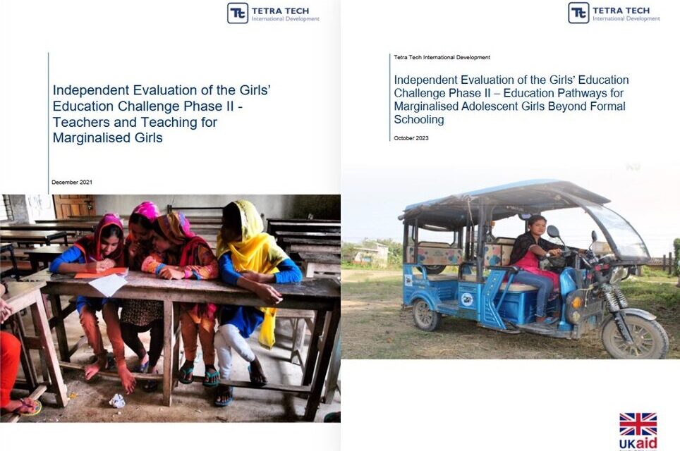 Collage of report covers on the GEC with Tetra Tech logos