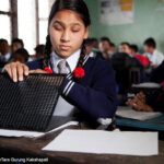 Shakuntala Badi, the only blind student in her class, Nepal.