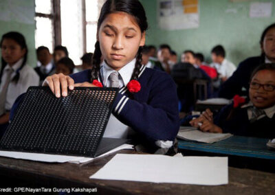 Shakuntala Badi, the only blind student in her class, Nepal.