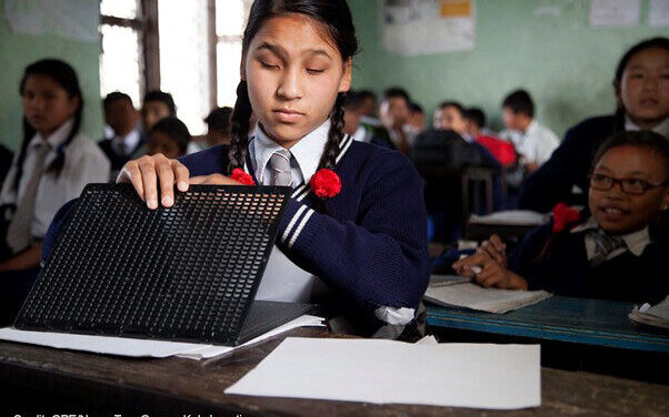 Shakuntala Badi, the only blind student in her class, Nepal.
