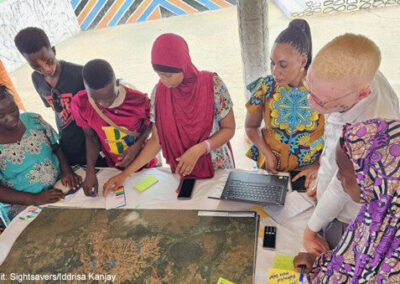 Young researchers prepare for the mapping activities with children.