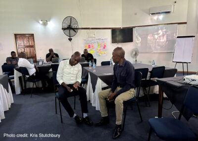 Middle tier’ officers taking part in a role play about supporting teachers