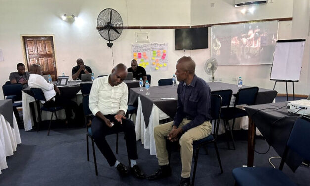 Middle tier’ officers taking part in a role play about supporting teachers