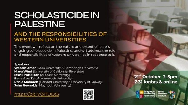 Scholasticide in Palestine and the responsibilities of western universities