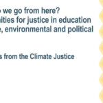 Holding slide for the Climate Justice Webinar reflecting on theme at 2025 UKFIET Conference
