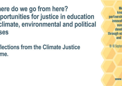 Holding slide for the Climate Justice Webinar reflecting on theme at 2025 UKFIET Conference