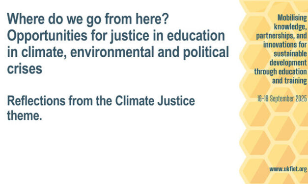 Climate Holding slide Holding slide for the Climate Justice Webinar reflecting on theme at 2025 UKFIET Conference
