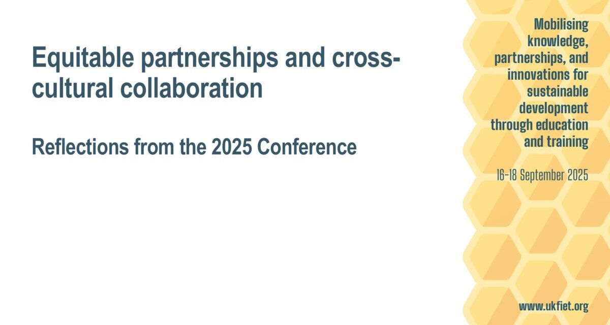 Title slide for Equitable Partnerships webinar post UKFIET 2025 Conference