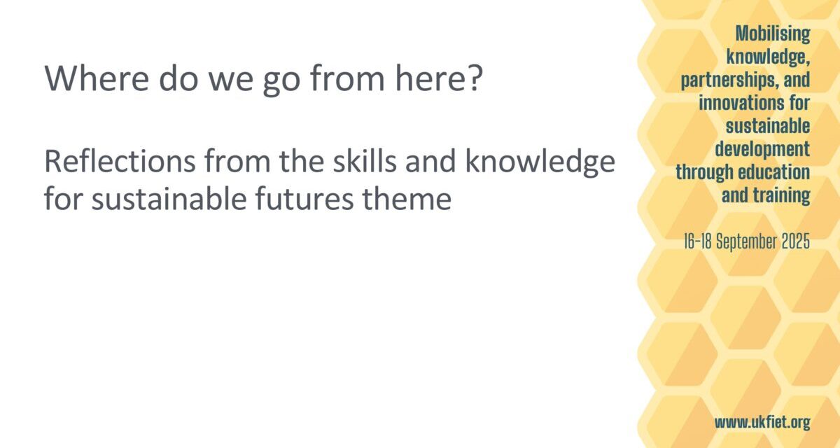 Holding slide for Skills and Knowledge webinar post UKFIET 2025