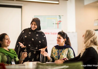 Group of female teachers at a training session, India.