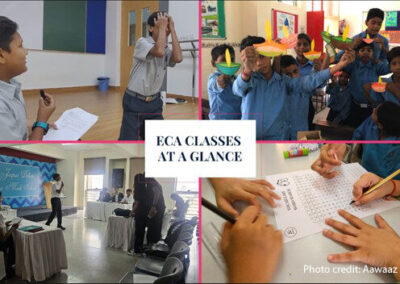 collage of images of class activities with ECA Classes at a Glance caption