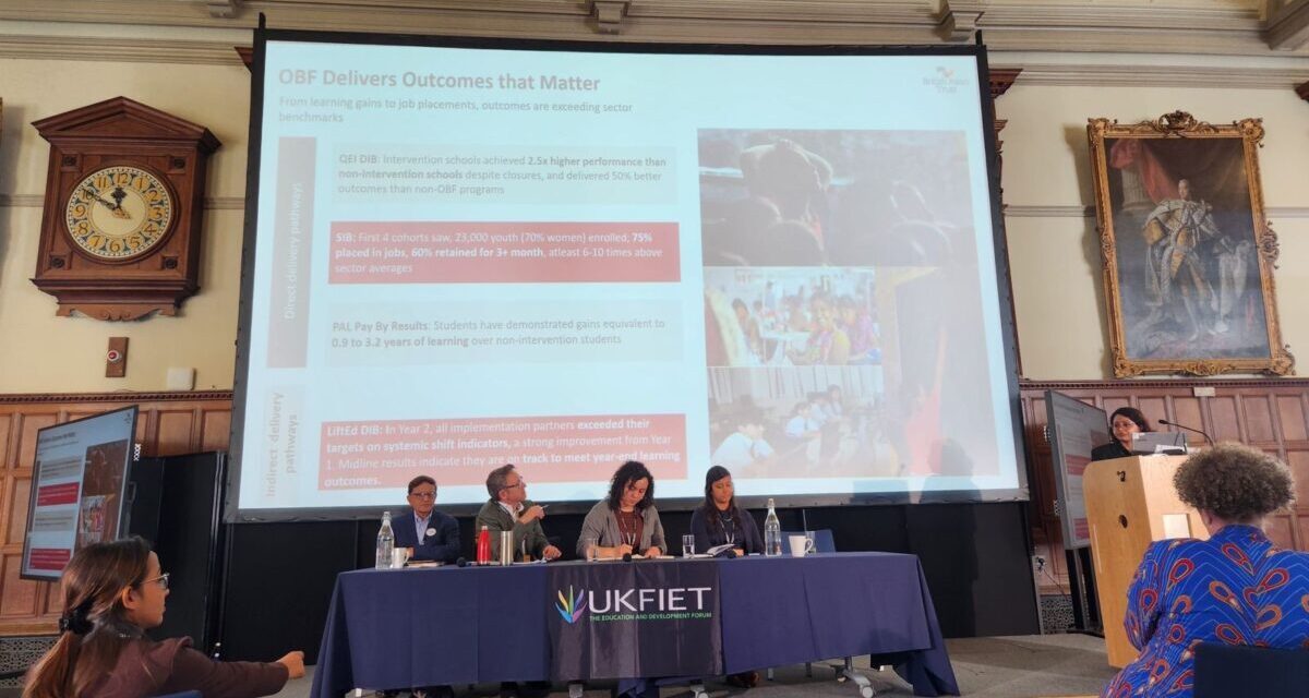 Why Collaboration matters Photo of the panel presenting at the UKFIET Conference 2025