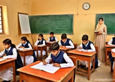 Teacher standing at the back of a class
