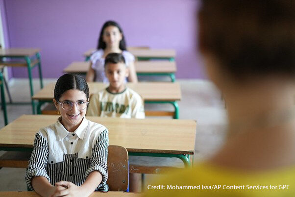 Inclusive Education Jordan Children sit in a classroom in Lebanon.
