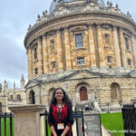 Rajalaxmi in Oxford for the UKFIET conference. Radcliffe Camera in the background