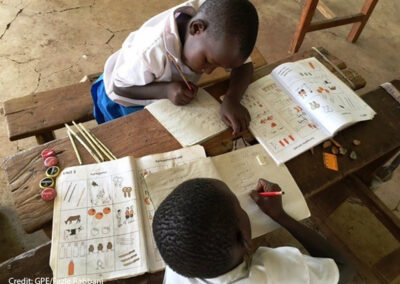 Two students in math class, Kenya