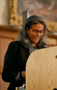 rofessor Arathi Sriprakash reminding us that Gaza is a question of responsibility, UKFIET conference 2025.