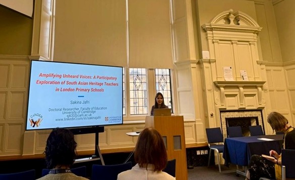 Sakina Jafri presenting at the UKFIET conference 2025.