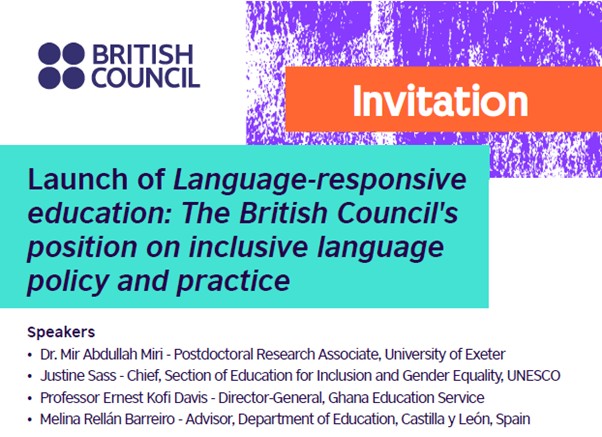 Launch of language-responsive education: The British Council’s position on inclusive language policy and practice