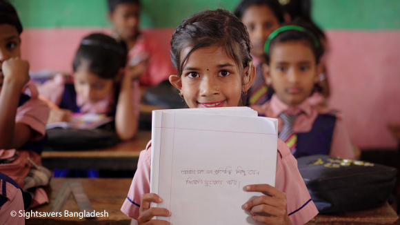 Ten-year-old Jharna has speech and hearing impairments. Thanks to Sightsavers’ Inclusive Futures project in Bangladesh, she is now receiving support at school.