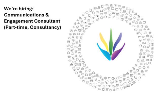 We are hiring: Communications and Engagement Consultant. UKFIET icon with communications icons