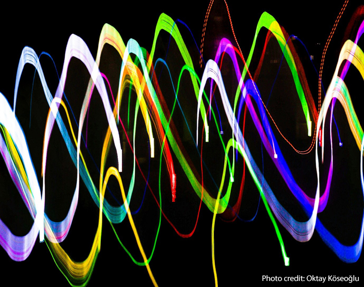 Visualisation of a soundwave.